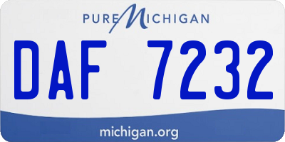 MI license plate DAF7232