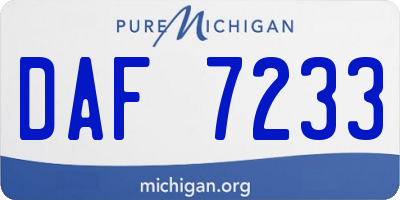 MI license plate DAF7233