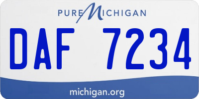 MI license plate DAF7234
