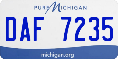 MI license plate DAF7235