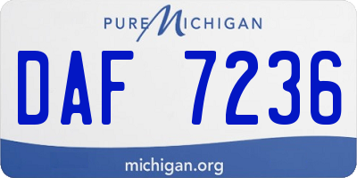 MI license plate DAF7236