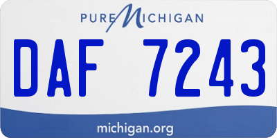 MI license plate DAF7243