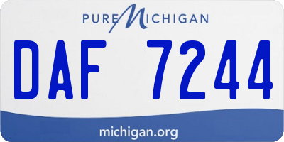 MI license plate DAF7244