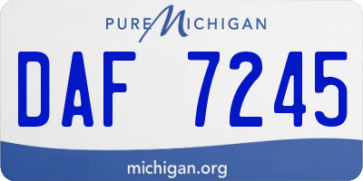 MI license plate DAF7245