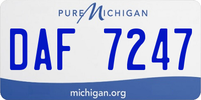 MI license plate DAF7247