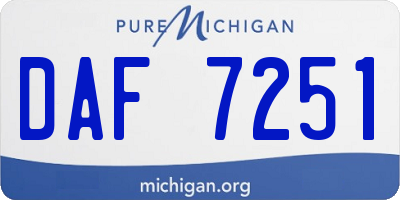 MI license plate DAF7251