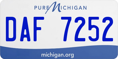 MI license plate DAF7252