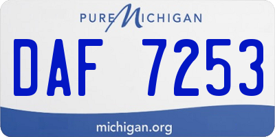 MI license plate DAF7253