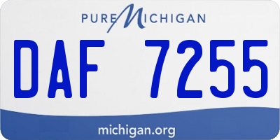 MI license plate DAF7255