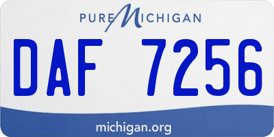 MI license plate DAF7256