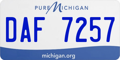 MI license plate DAF7257