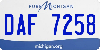 MI license plate DAF7258