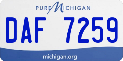 MI license plate DAF7259