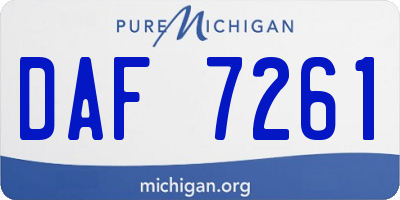 MI license plate DAF7261