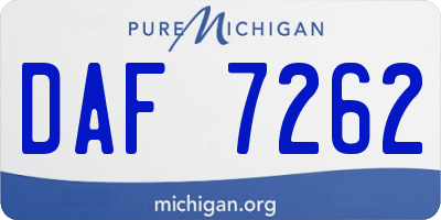 MI license plate DAF7262