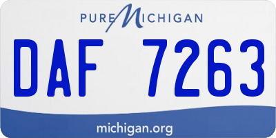 MI license plate DAF7263