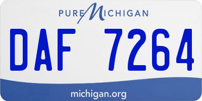 MI license plate DAF7264