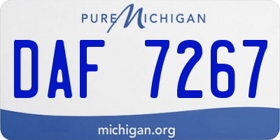 MI license plate DAF7267