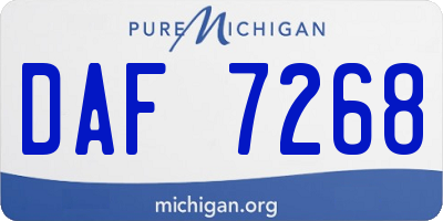 MI license plate DAF7268