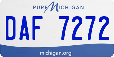 MI license plate DAF7272