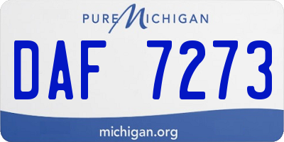 MI license plate DAF7273