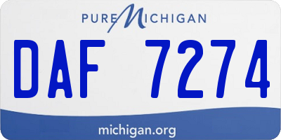 MI license plate DAF7274