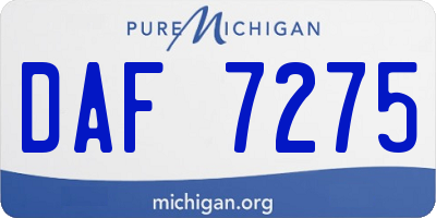 MI license plate DAF7275