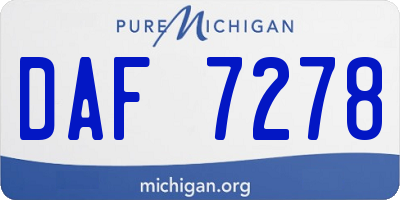 MI license plate DAF7278