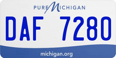 MI license plate DAF7280