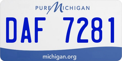 MI license plate DAF7281