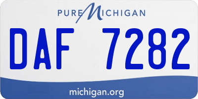 MI license plate DAF7282