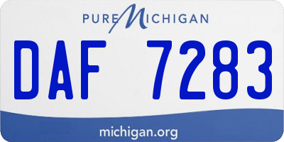MI license plate DAF7283