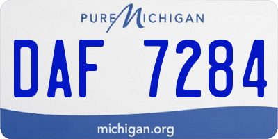 MI license plate DAF7284