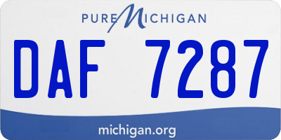 MI license plate DAF7287