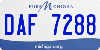 MI license plate DAF7288