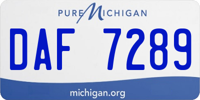 MI license plate DAF7289