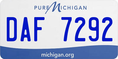 MI license plate DAF7292
