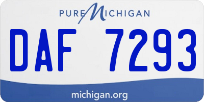 MI license plate DAF7293