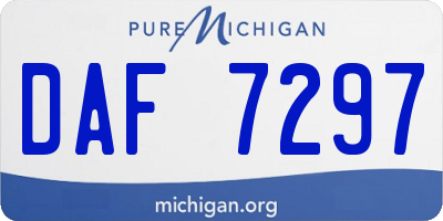 MI license plate DAF7297