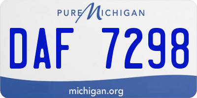 MI license plate DAF7298