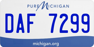 MI license plate DAF7299