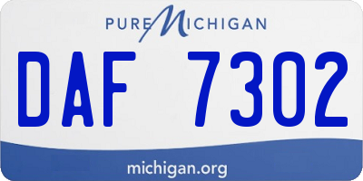 MI license plate DAF7302
