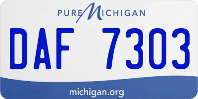 MI license plate DAF7303