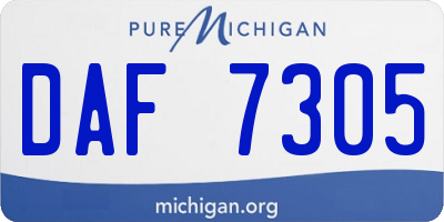 MI license plate DAF7305