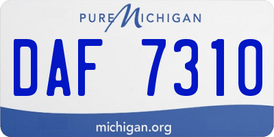 MI license plate DAF7310