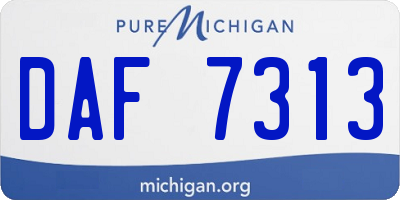 MI license plate DAF7313