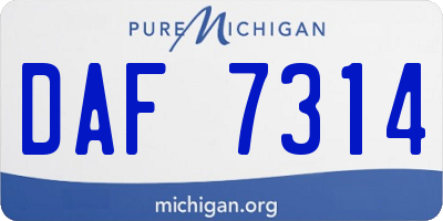MI license plate DAF7314