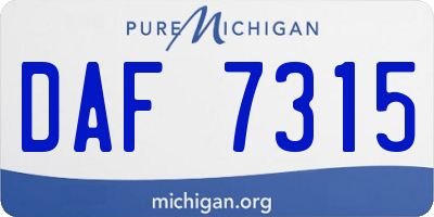 MI license plate DAF7315