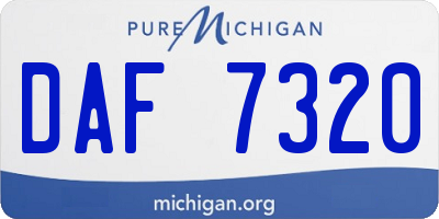 MI license plate DAF7320