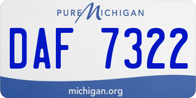 MI license plate DAF7322